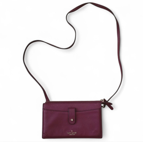 kate spade Handbags - Kate Spade New York Alegra Larchmont Ave Crossbody Bag – Pebbled Leather – Berry